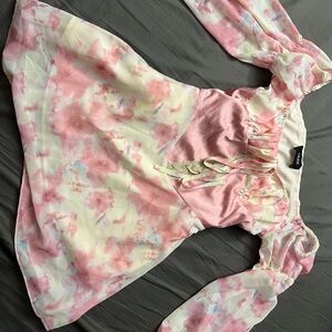 Pink and Cream Floral Dress